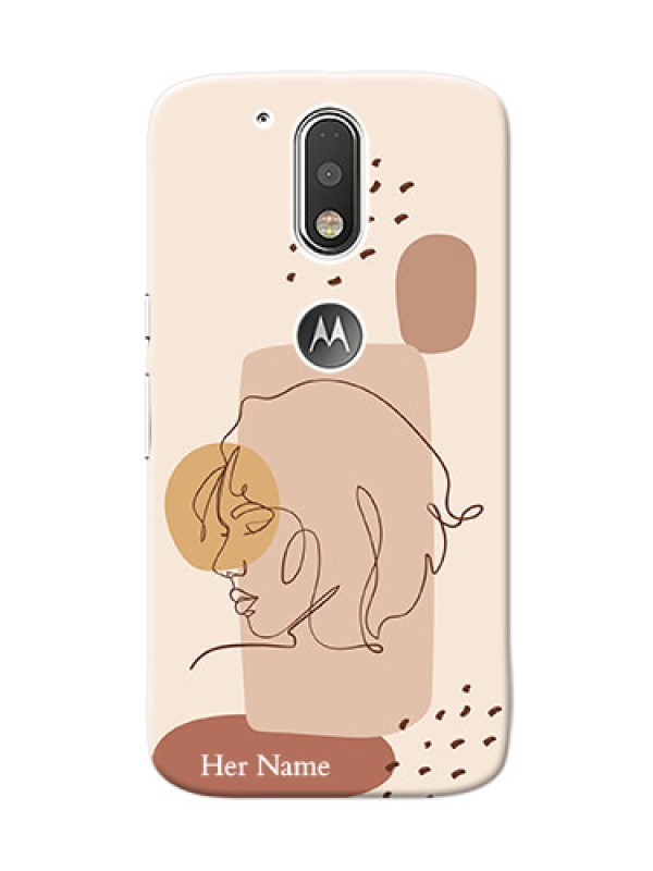Custom Motorola G4 Custom Phone Covers: Calm Woman line art Design