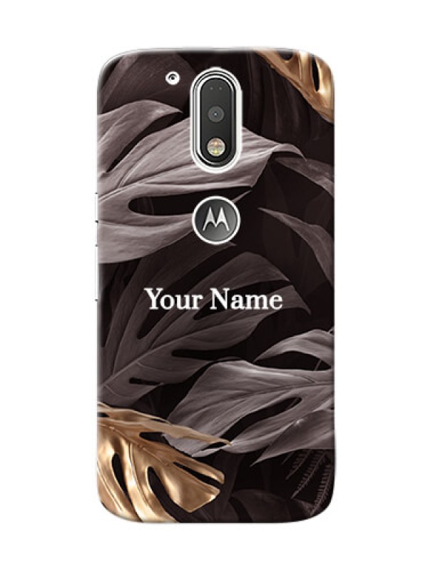 Custom Motorola G4 Mobile Back Covers: Wild Leaves digital paint Design