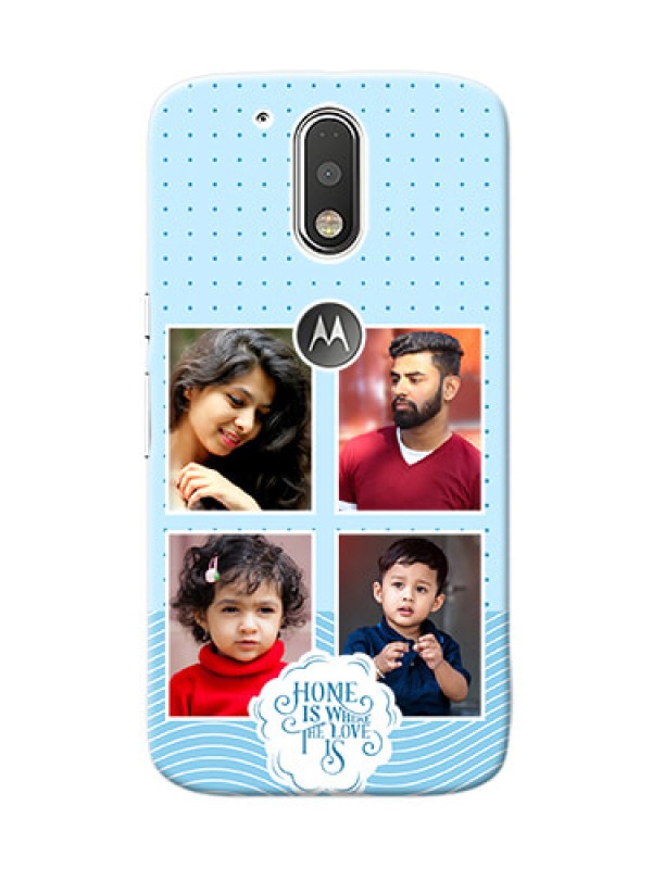 Custom Motorola G4 Custom Phone Covers: Cute love quote with 4 pic upload Design