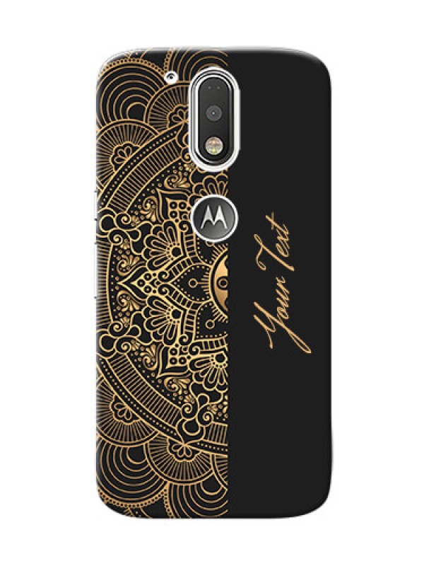Custom Motorola G4 Back Covers: Mandala art with custom text Design