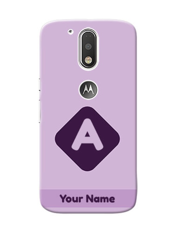 Custom Motorola G4 Custom Mobile Case with Custom Letter in curved badge Design