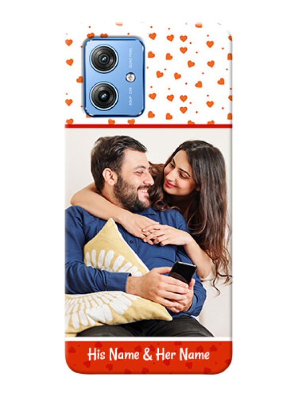 Custom Motorola G54 5G Phone Back Covers: Orange Love Symbol Design