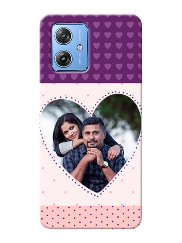 Custom Motorola G54 5G Mobile Back Covers: Violet Love Dots Design