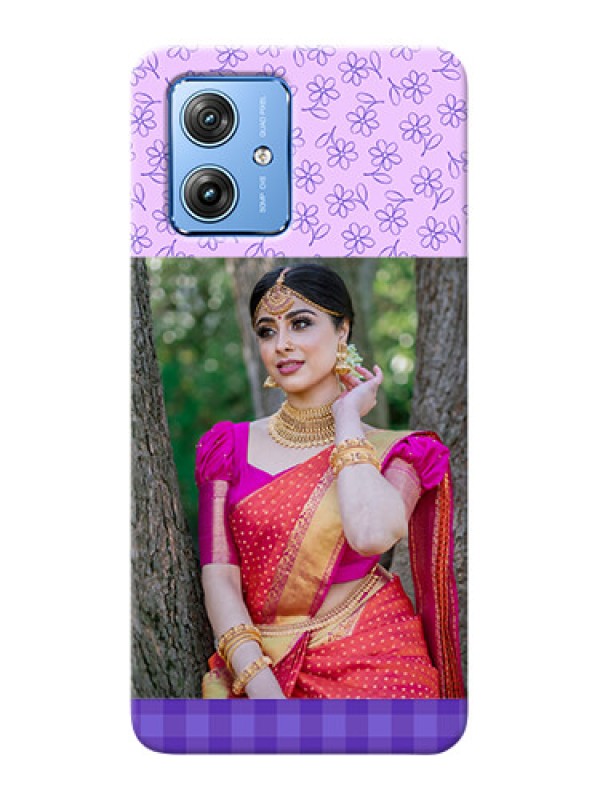 Custom Motorola G54 5G Mobile Cases: Purple Floral Design