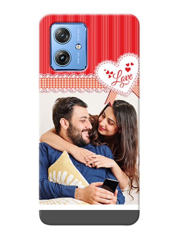 Custom Motorola G54 5G phone cases online: Red Love Pattern Design