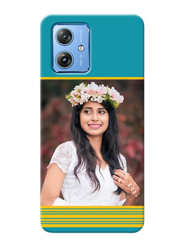 Custom Motorola G54 5G personalized phone covers: Yellow And Blue Design