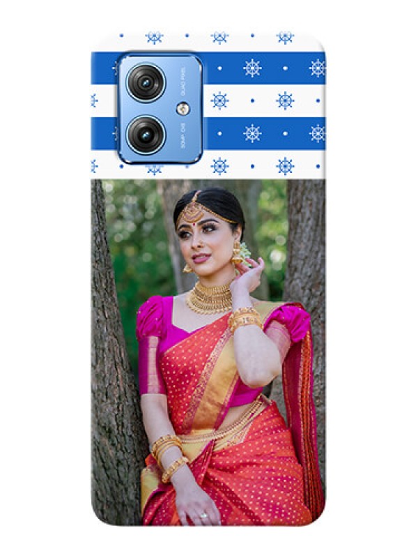 Custom Motorola G54 5G custom mobile covers: Snow Pattern Design