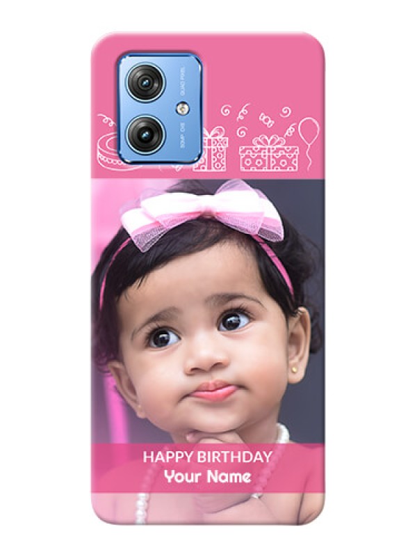 Custom Motorola G54 5G Custom Mobile Cover with Birthday Line Art Design