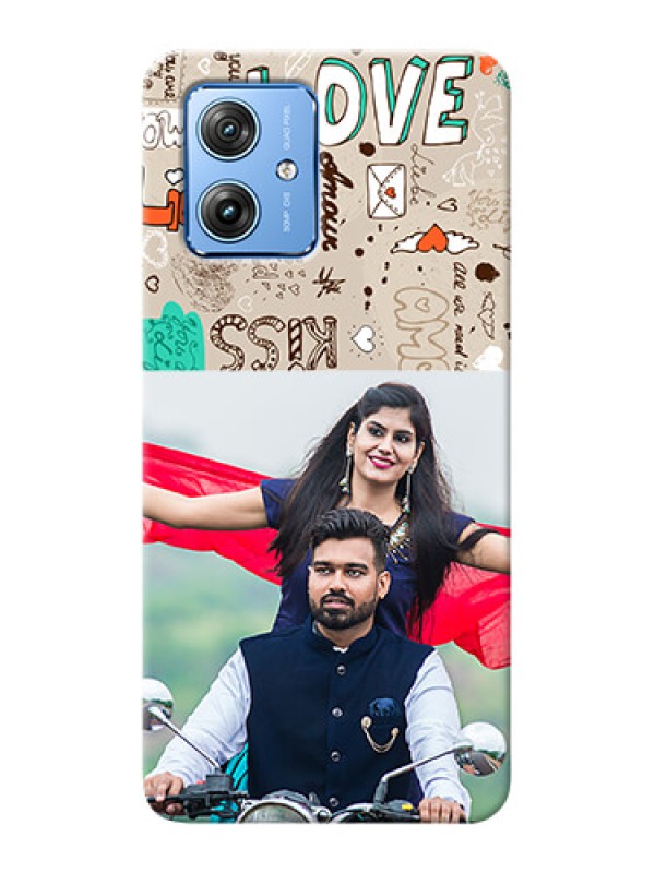 Custom Motorola G54 5G Personalised mobile covers: Love Doodle Pattern