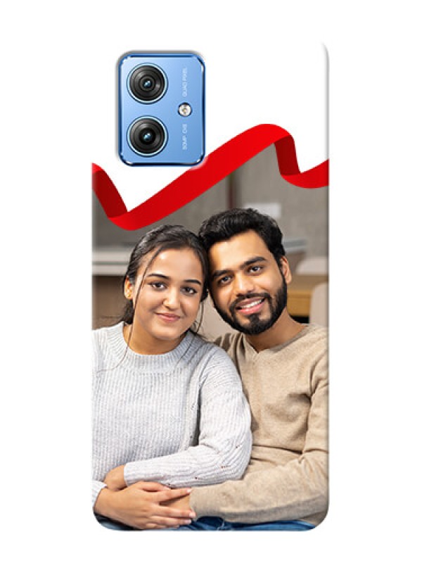 Custom Motorola G54 5G custom phone cases: Red Ribbon Frame Design