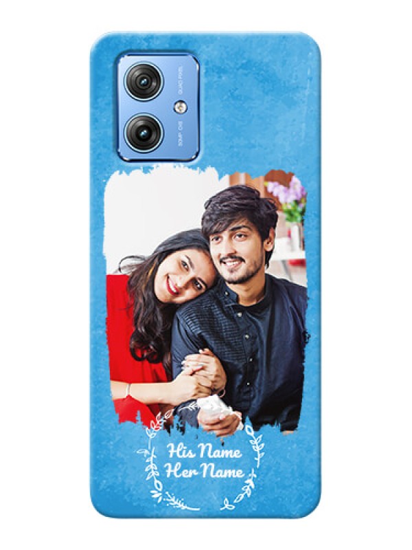 Custom Motorola G54 5G custom mobile cases: Blue Color Vintage Design