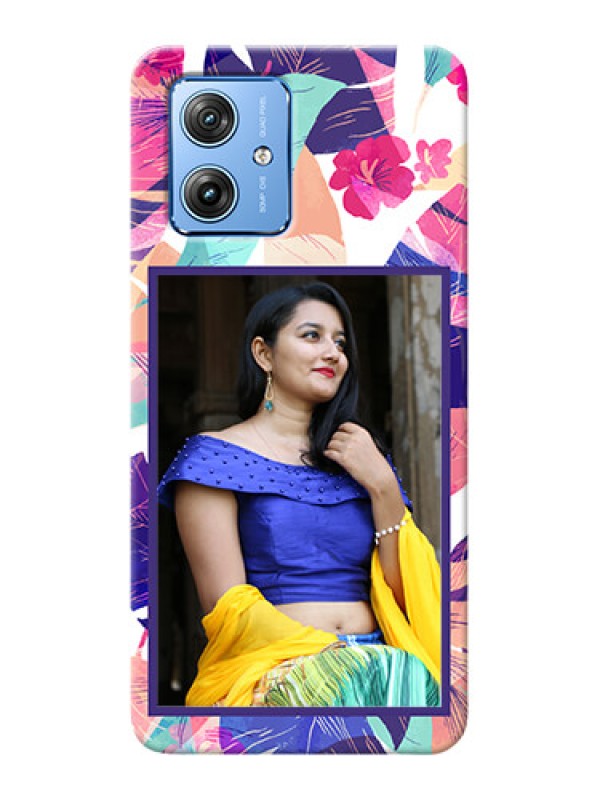 Custom Motorola G54 5G Personalised Phone Cases: Abstract Floral Design