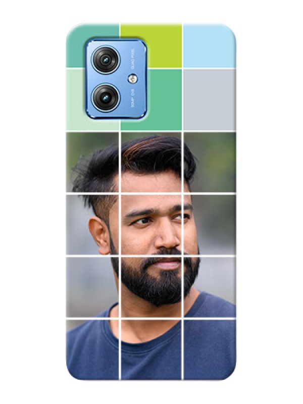 Custom Motorola G54 5G personalised phone covers with white box pattern