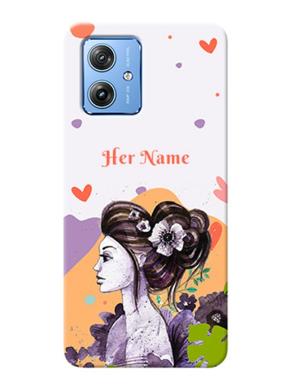 Custom Motorola G54 5G Personalized Phone Case with Woman And Nature Design