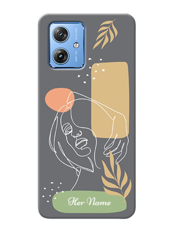 Custom Motorola G54 5G Custom Phone Case with Gazing Woman line art Design