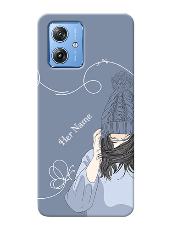 Custom Motorola G54 5G Custom Mobile Case with Girl in winter outfit Design