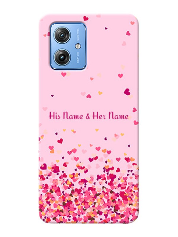 Custom Motorola G54 5G Photo Printing on Case with Floating Hearts Design