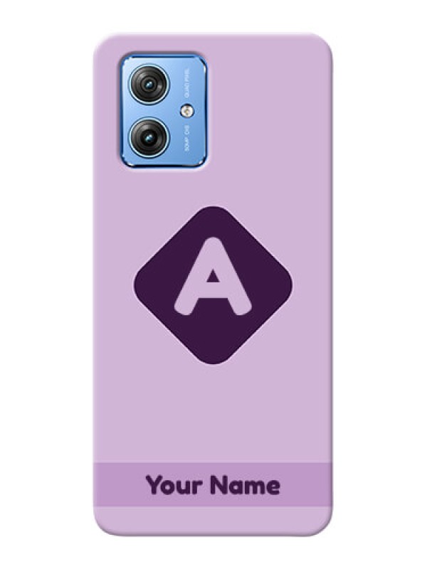 Custom Motorola G54 5G Custom Mobile Case with Custom Letter in curved badge Design