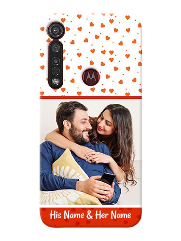 Custom Motorola G8 Plus Phone Back Covers: Orange Love Symbol Design