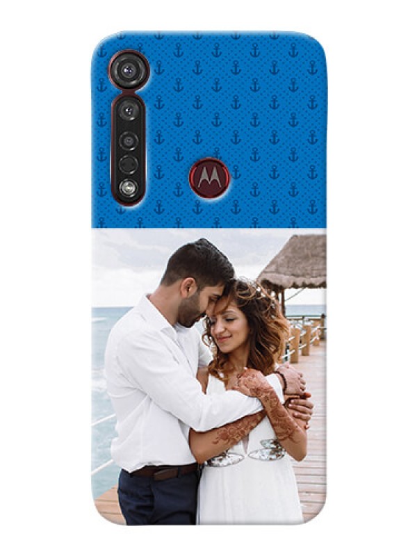 Custom Motorola G8 Plus Mobile Phone Covers: Blue Anchors Design