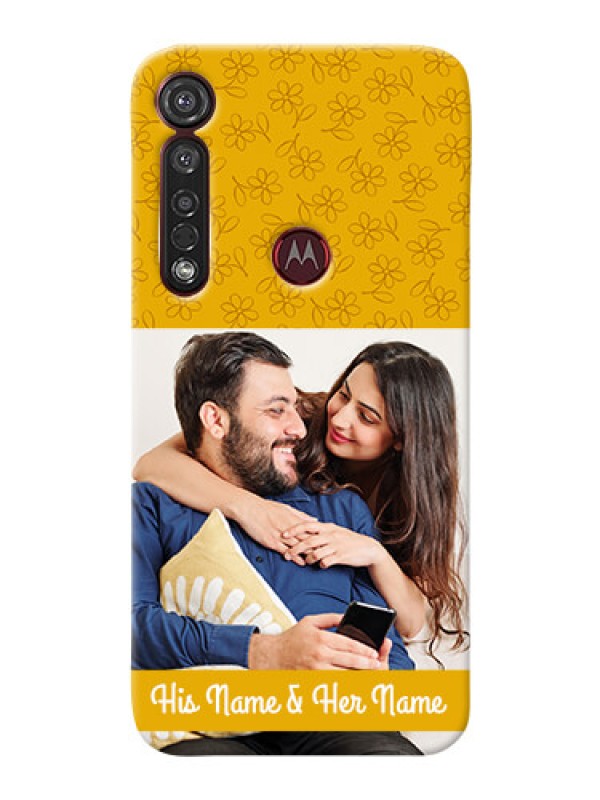 Custom Motorola G8 Plus mobile phone covers: Yellow Floral Design