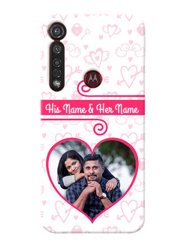 Custom Motorola G8 Plus Personalized Phone Cases: Heart Shape Love Design