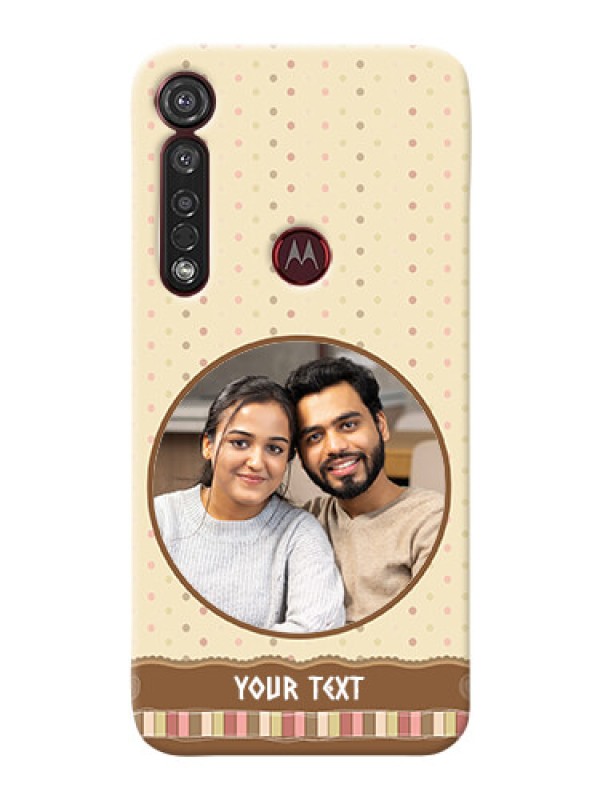 Custom Motorola G8 Plus Mobile Cases: Brown Dotted Mobile Case Design