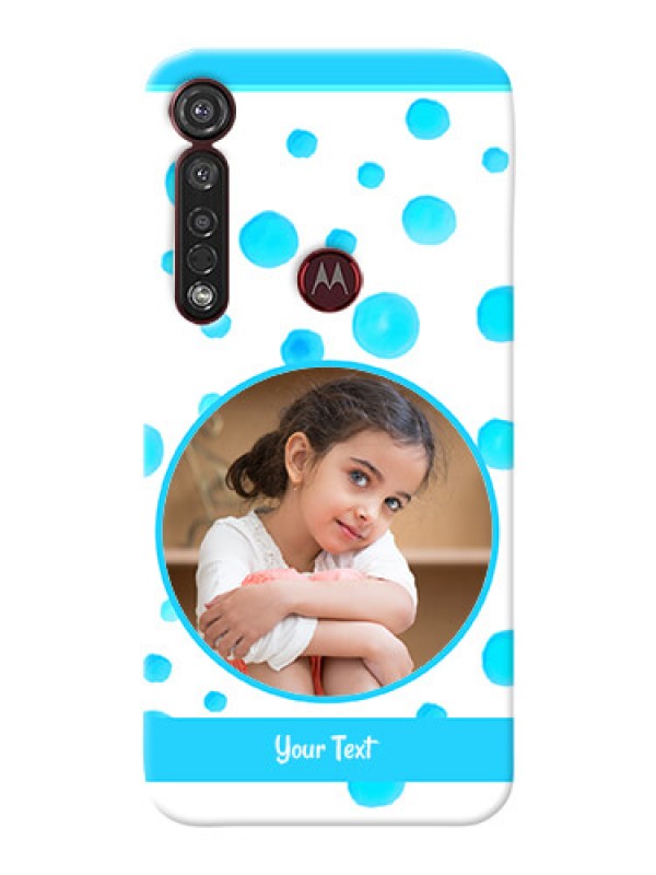 Custom Motorola G8 Plus Custom Phone Covers: Blue Bubbles Pattern Design