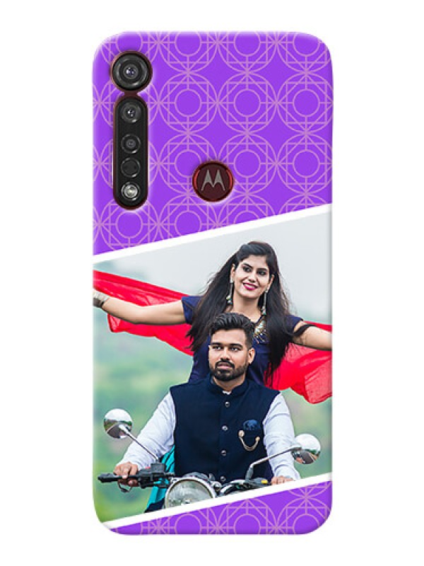 Custom Motorola G8 Plus mobile back covers online: violet Pattern Design