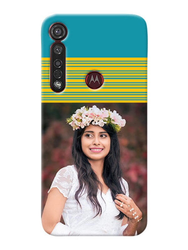 Custom Motorola G8 Plus personalized phone covers: Yellow & Blue Design 