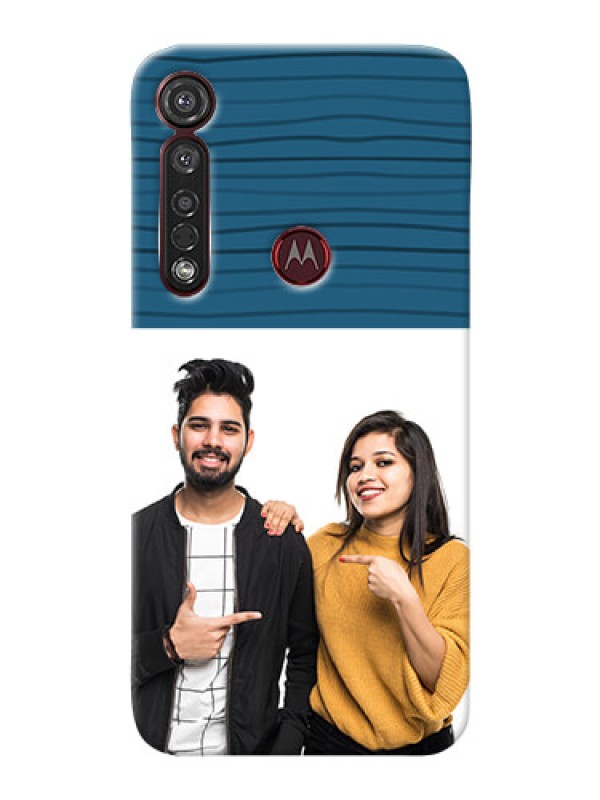 Custom Motorola G8 Plus Custom Phone Cases: Blue Pattern Cover Design