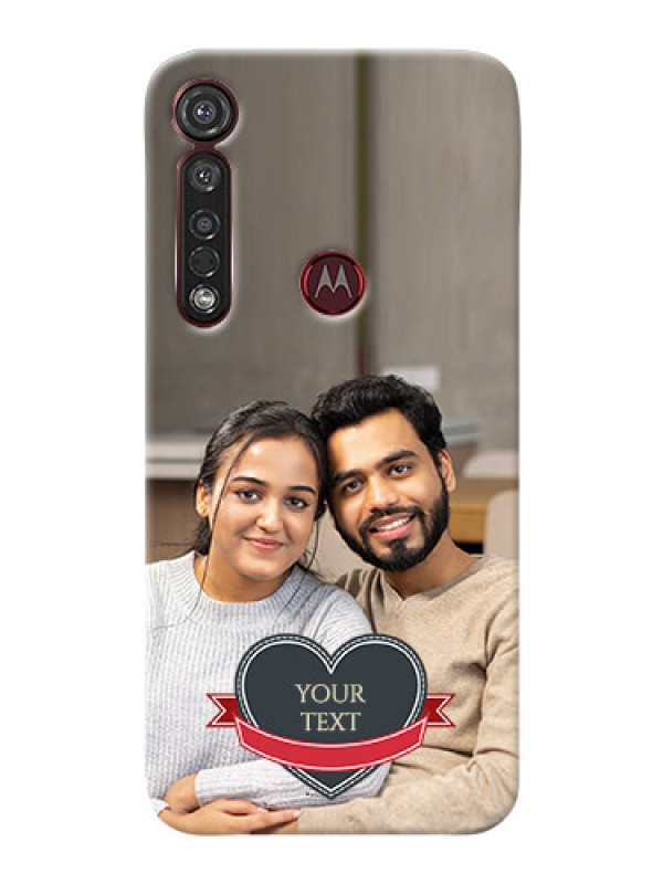Custom Motorola G8 Plus mobile back covers online: Just Married Couple Design