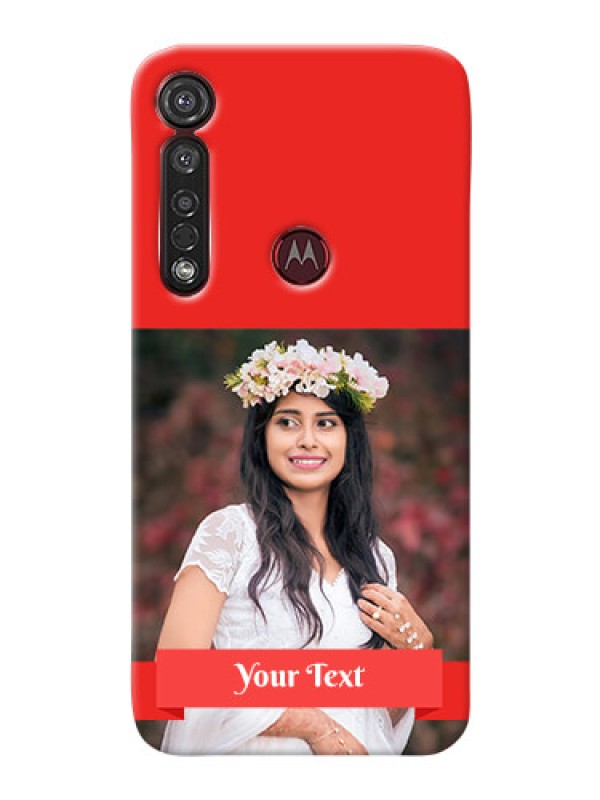 Custom Motorola G8 Plus Personalised mobile covers: Simple Red Color Design