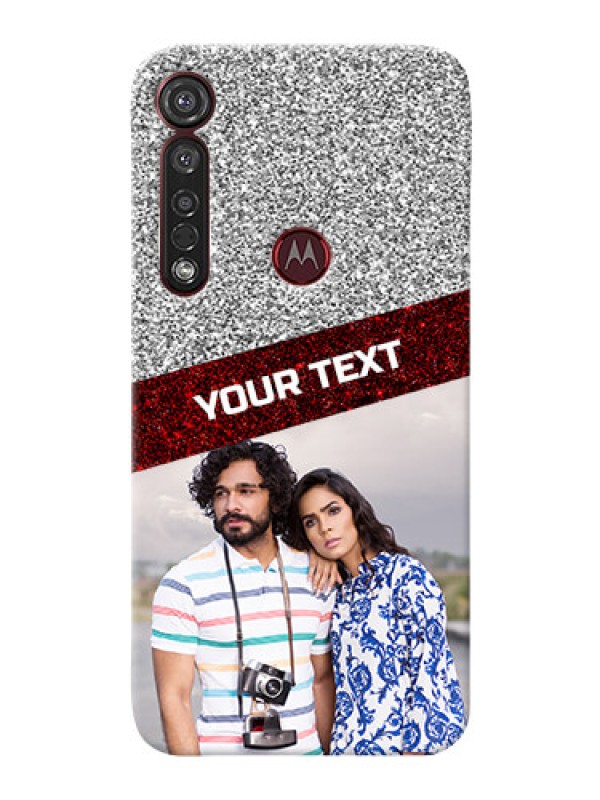 Custom Motorola G8 Plus Mobile Cases: Image Holder with Glitter Strip Design