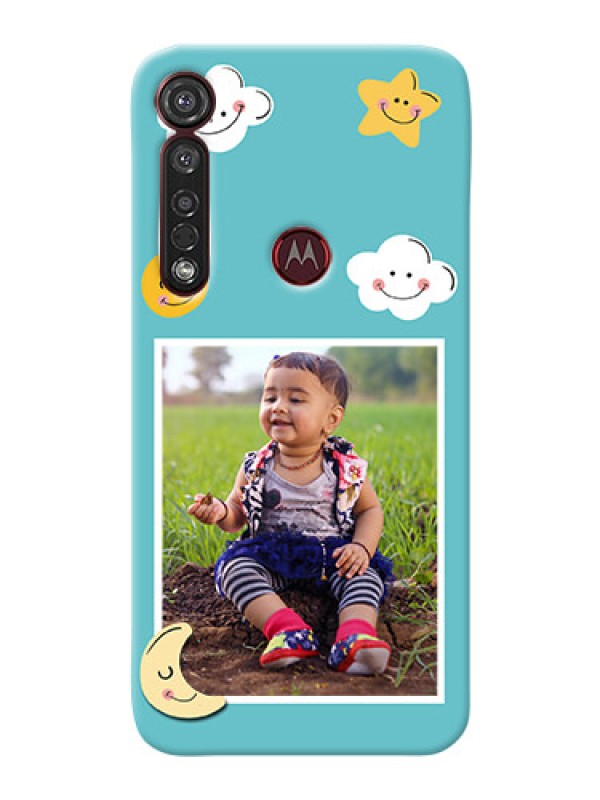 Custom Motorola G8 Plus Personalised Phone Cases: Smiley Kids Stars Design