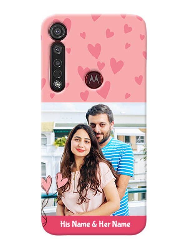 Custom Motorola G8 Plus phone back covers: Love Design Peach Color