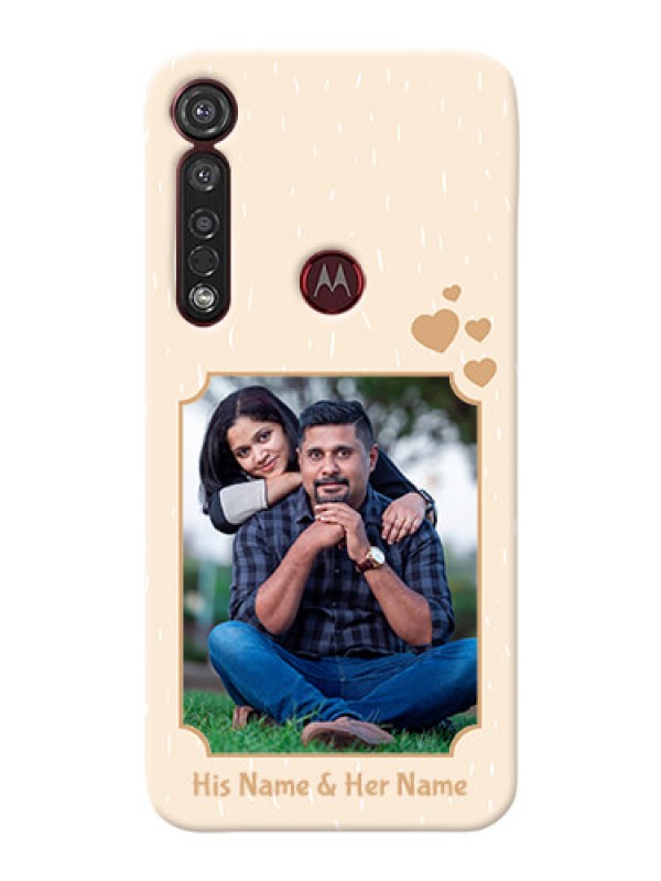 Custom Motorola G8 Plus mobile phone cases with confetti love design 