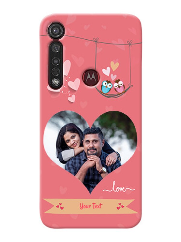 Custom Motorola G8 Plus custom phone covers: Peach Color Love Design 