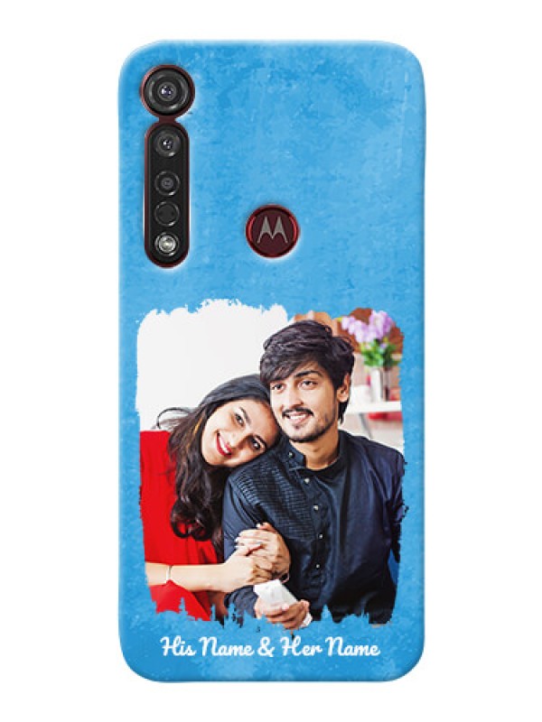 Custom Motorola G8 Plus custom mobile cases: Blue Color Vintage Design