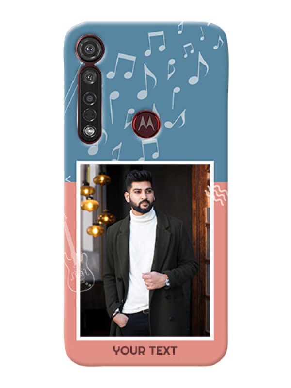 Custom Motorola G8 Plus Phone Back Covers with Color Musical Note Design