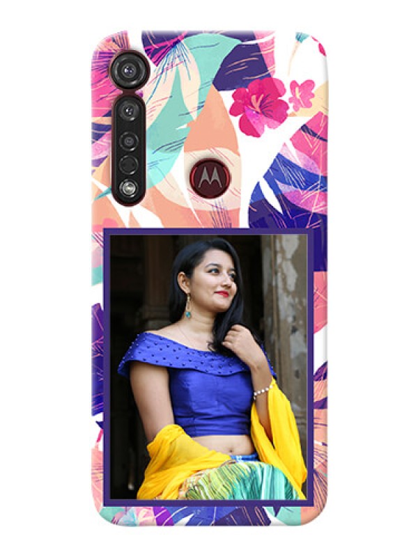 Custom Motorola G8 Plus Personalised Phone Cases: Abstract Floral Design