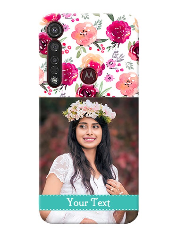 Custom Motorola G8 Plus Personalized Mobile Cases: Watercolor Floral Design