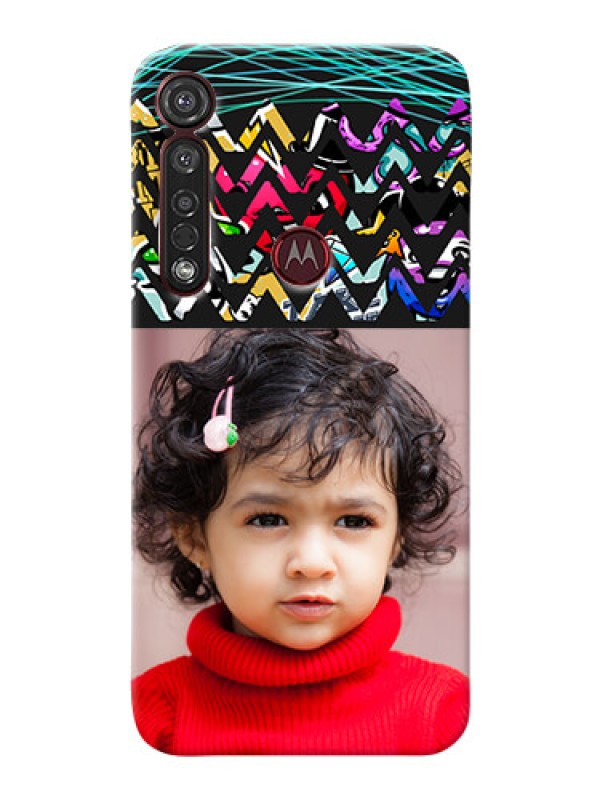 Custom Motorola G8 Plus personalized phone covers: Neon Abstract Design