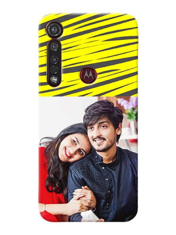 Custom Motorola G8 Plus Personalised mobile covers: Yellow Abstract Design