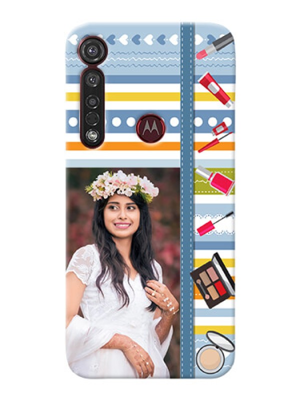 Custom Motorola G8 Plus Personalized Mobile Cases: Makeup Icons Design