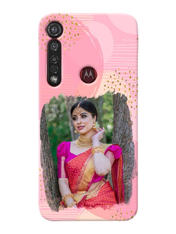 Custom Motorola G8 Plus Phone Covers for Girls: Gold Glitter Splash Design