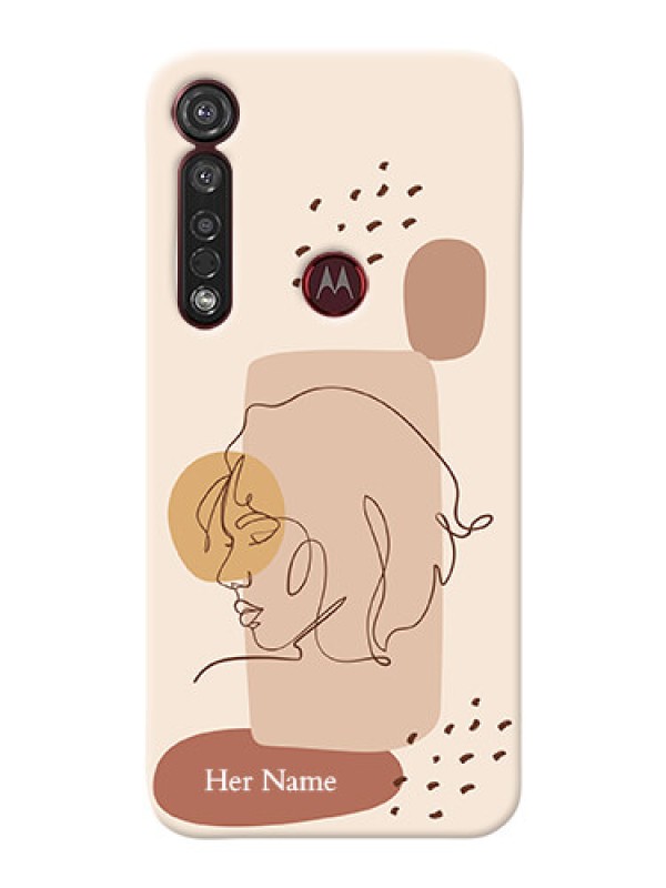 Custom Motorola G8 Plus Custom Phone Covers: Calm Woman line art Design