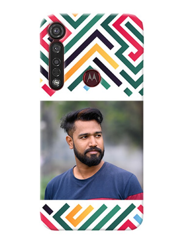 Custom Motorola G8 Plus Custom Mobile Case with Colorful Maze Pattern Design