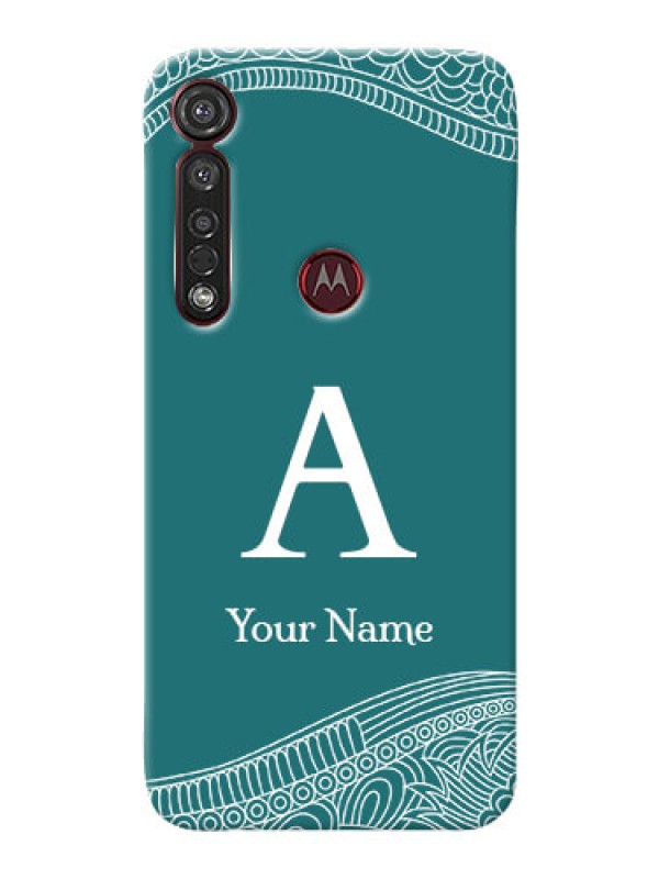 Custom Motorola G8 Plus Mobile Back Covers: line art pattern with custom name Design