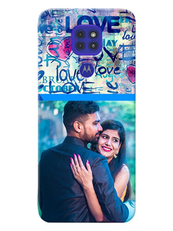 Custom Motorola G9 Mobile Covers Online: Colorful Love Design